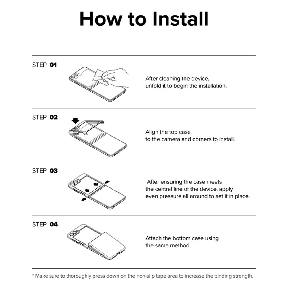 Picture of Samsung Galaxy Z Flip 5 Case | Ringke Anti Yellowing Ultra Slim Protection Case with Strap Hole for Samsung Galaxy Z Flip 5 (Matte Clear)