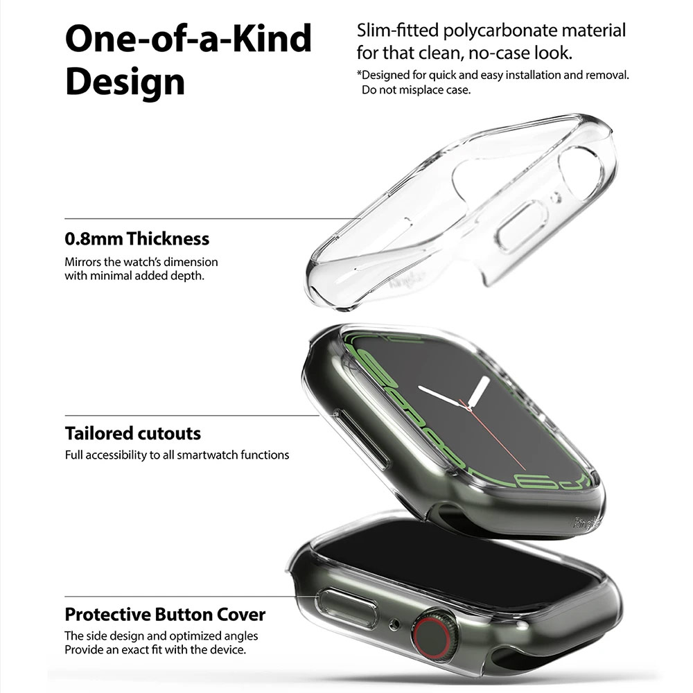 Picture of Apple Watch 45mm Case | Ringke Slim Perfect Fit Case for Apple Watch Series 7 8 9 45mm  (2 PACK Clear)