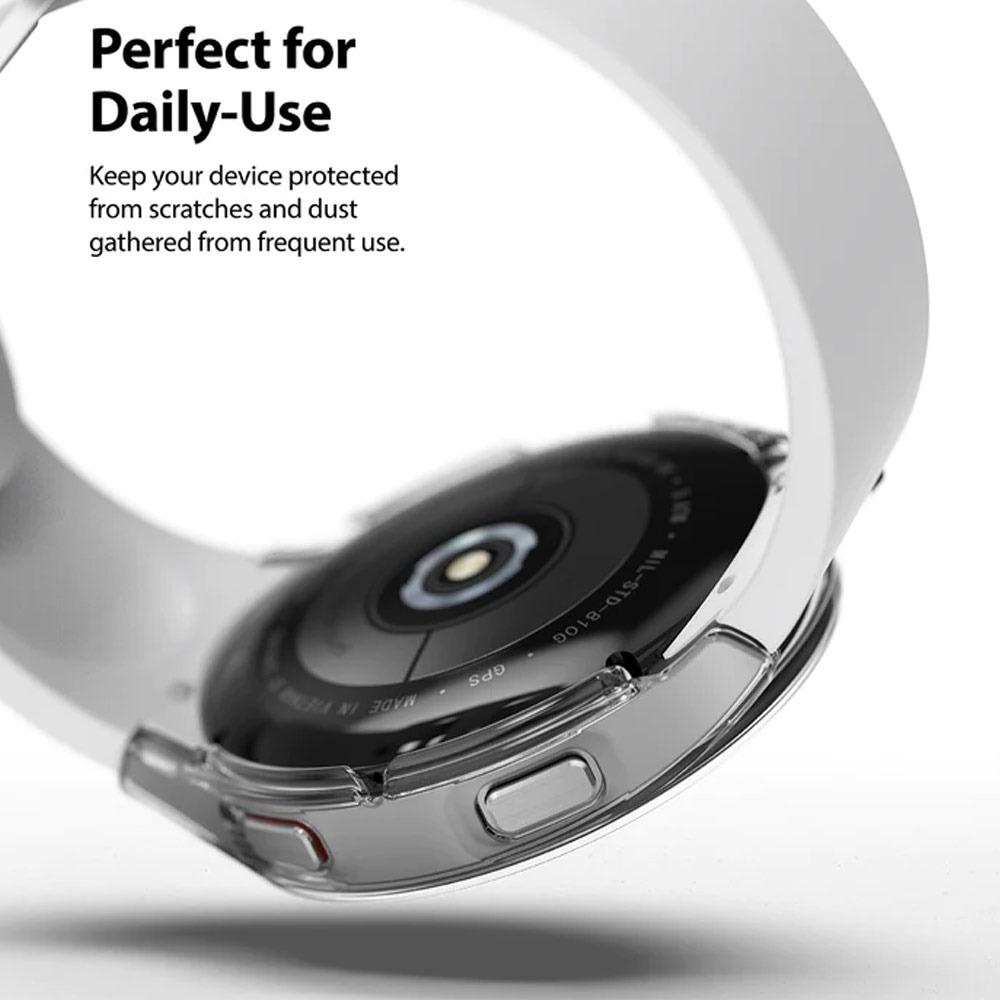 Picture of Samsung Galaxy Watch 4 44mm Case | Ringke Slim and lightweight Durable Case for Galaxy Watch 4 44mm Case (Clear and Chrome)