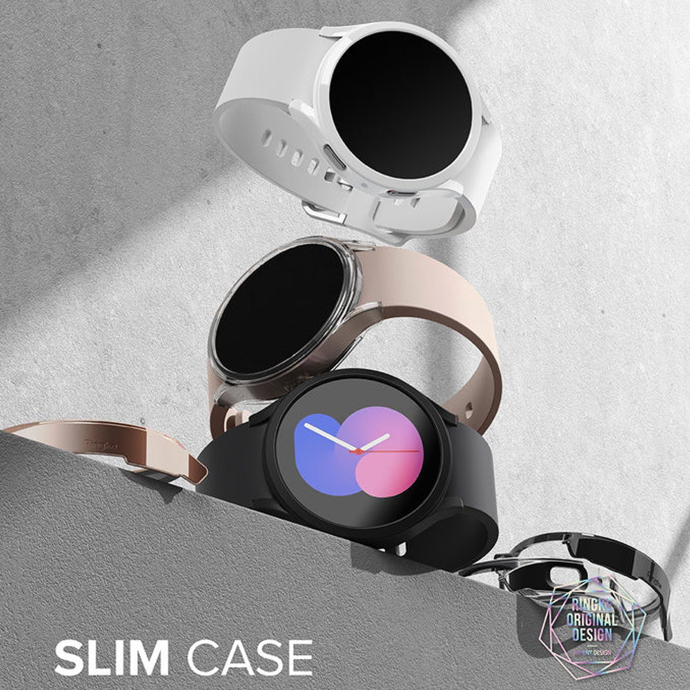 Picture of Samsung Galaxy Watch 5 44mm Case | Ringke Slim Case Durable PC Protection Case for Samsung Galaxy Watch 5 Series 44mm (Dark Chrome)