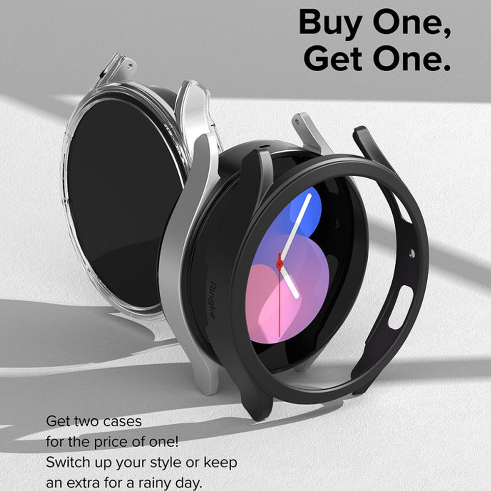 Picture of Samsung Galaxy Watch 5 44mm Case | Ringke Slim Case Durable PC Protection Case for Samsung Galaxy Watch 5 Series 44mm (Dark Chrome)