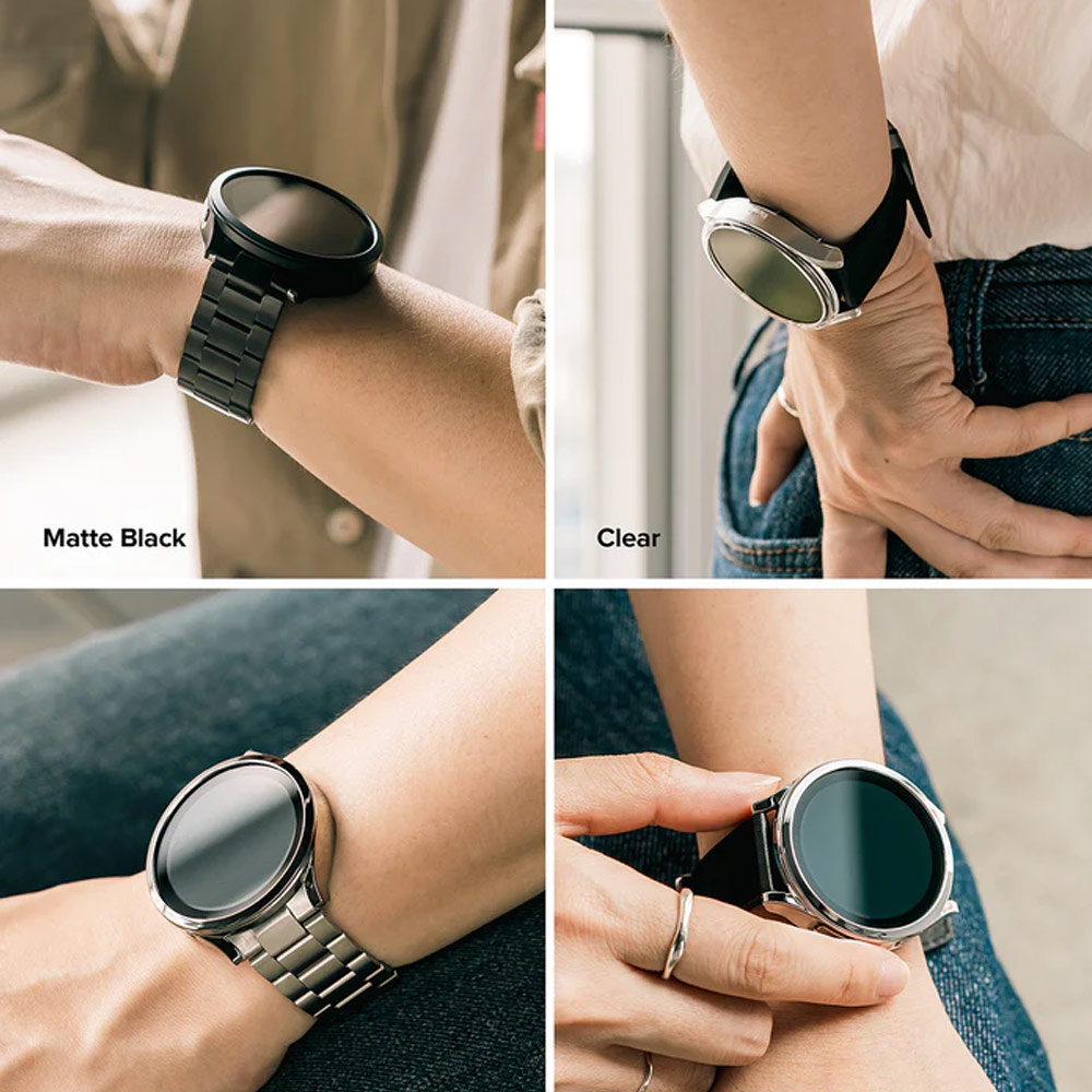 Picture of Samsung Galaxy Watch 6 44mm Case | Ringke Slim Case Durable Protection PC Case for Samsung Galaxy Watch 6 Series 44mm (Clear and Chrome)