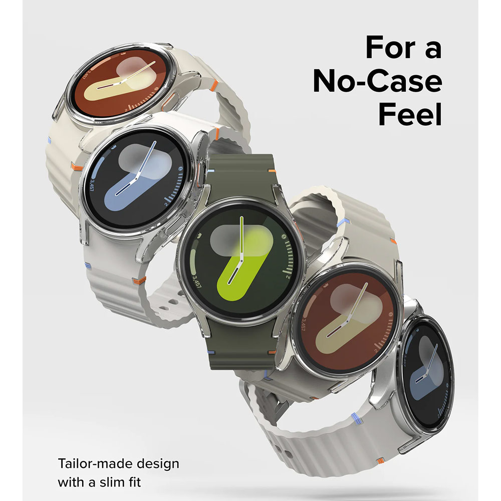 Picture of Samsung Galaxy Watch 7 40mm Case | Ringke Slim Case and Tempered Glass Screen Protector for Samsung Galaxy Watch 7 40mm ( Titanium Black)