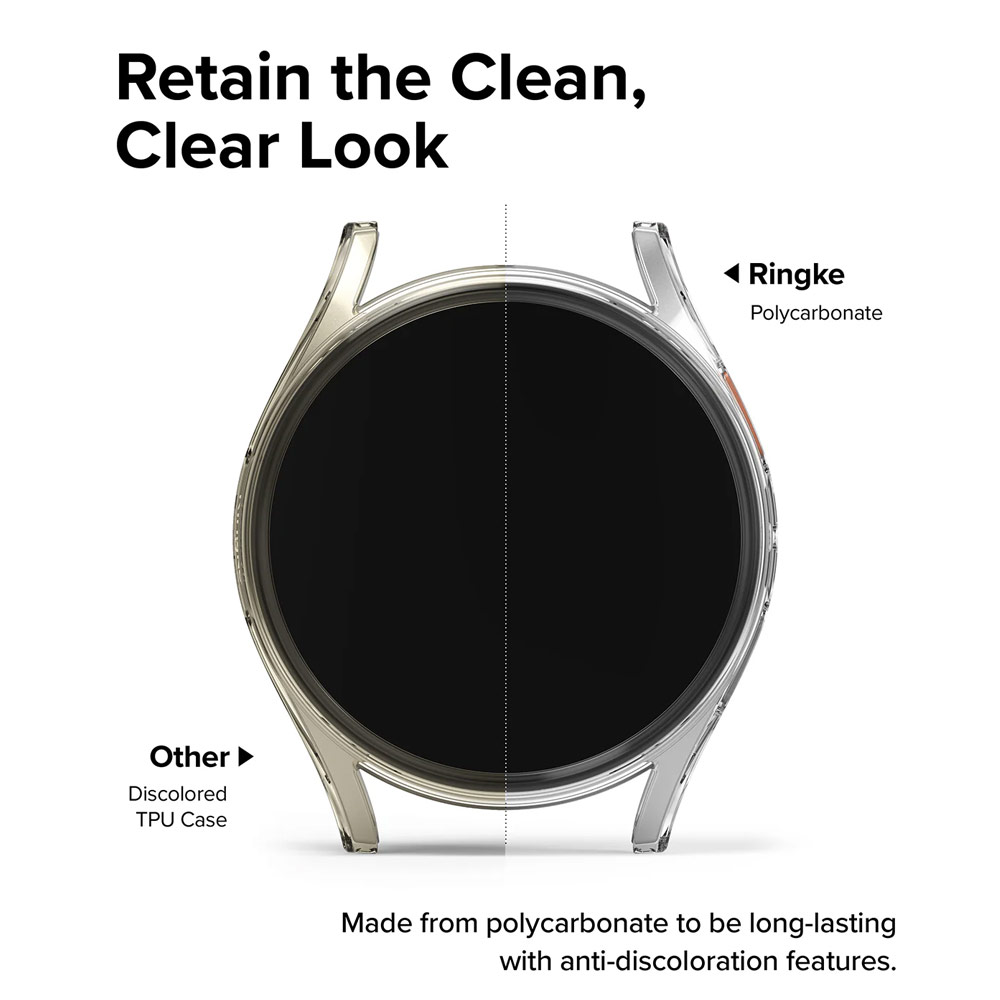 Picture of Samsung Galaxy Watch 7 40mm Case | Ringke Slim Case and Tempered Glass Screen Protector for Samsung Galaxy Watch 7 40mm ( Titanium Black)