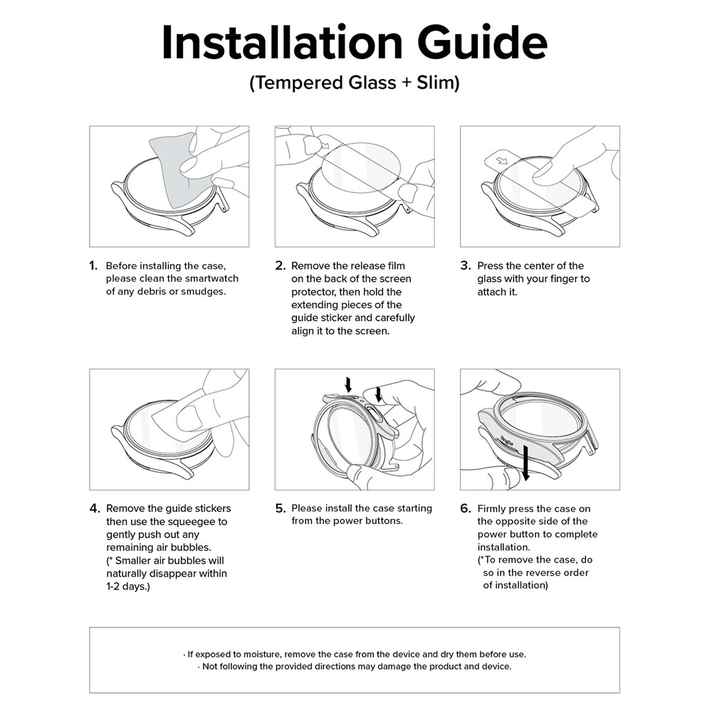 Picture of Samsung Galaxy Watch 7 40mm Case | Ringke Slim Case and Tempered Glass Screen Protector for Samsung Galaxy Watch 7 40mm ( Titanium Black)
