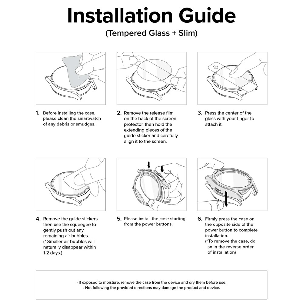 Picture of Samsung Galaxy Watch 7 44mm Case | Ringke Slim Case and Tempered Glass Screen Protector for Samsung Galaxy Watch 7 44mm (Clear)
