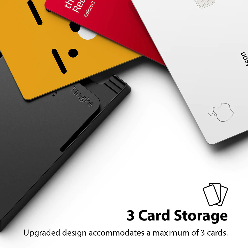 Picture of Ringke Slot Card Holder Max Holder 3 Card 3M Adhesive Sticker with High Quality PC Material for Smartphone (Dark Gray)