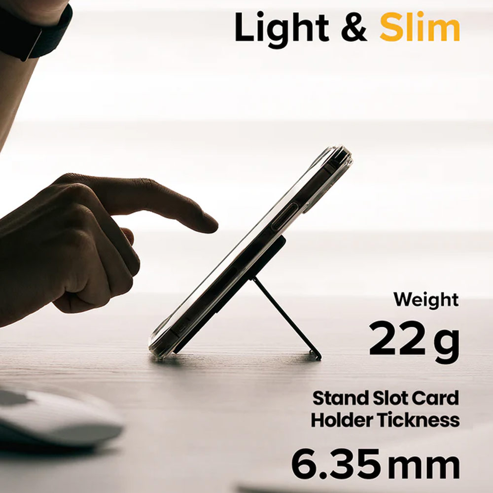 Picture of Ringke 2 in 1 Adhesive Card Holder Stand Slot Kickstand with High Quality PC Material for Smartphone (Clear Black)