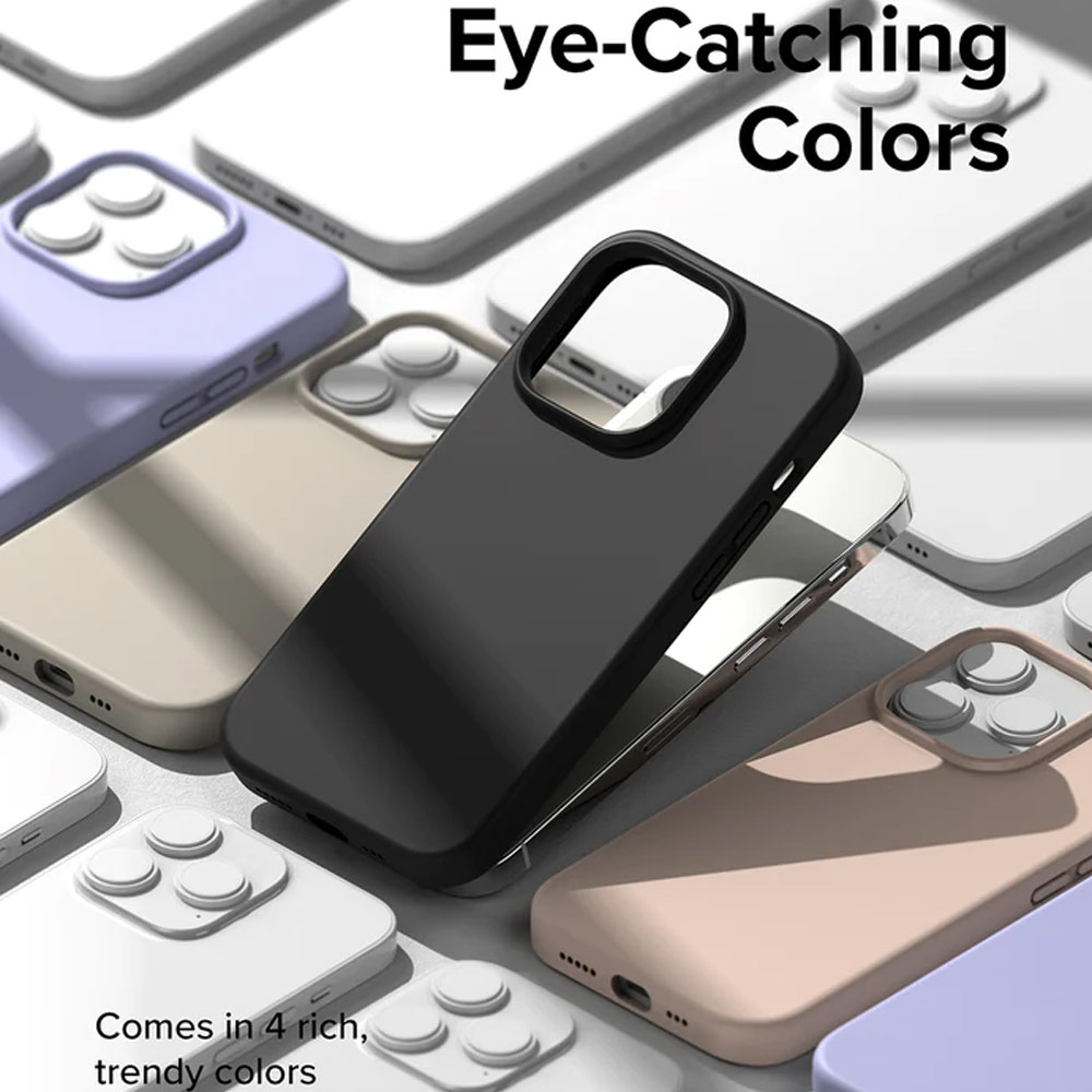 Picture of Apple iPhone 14 Pro 6.1 Case | Ringke Soft Liquid Silicone Protection Case for iPhone 14 Pro 6.1 (Stone)