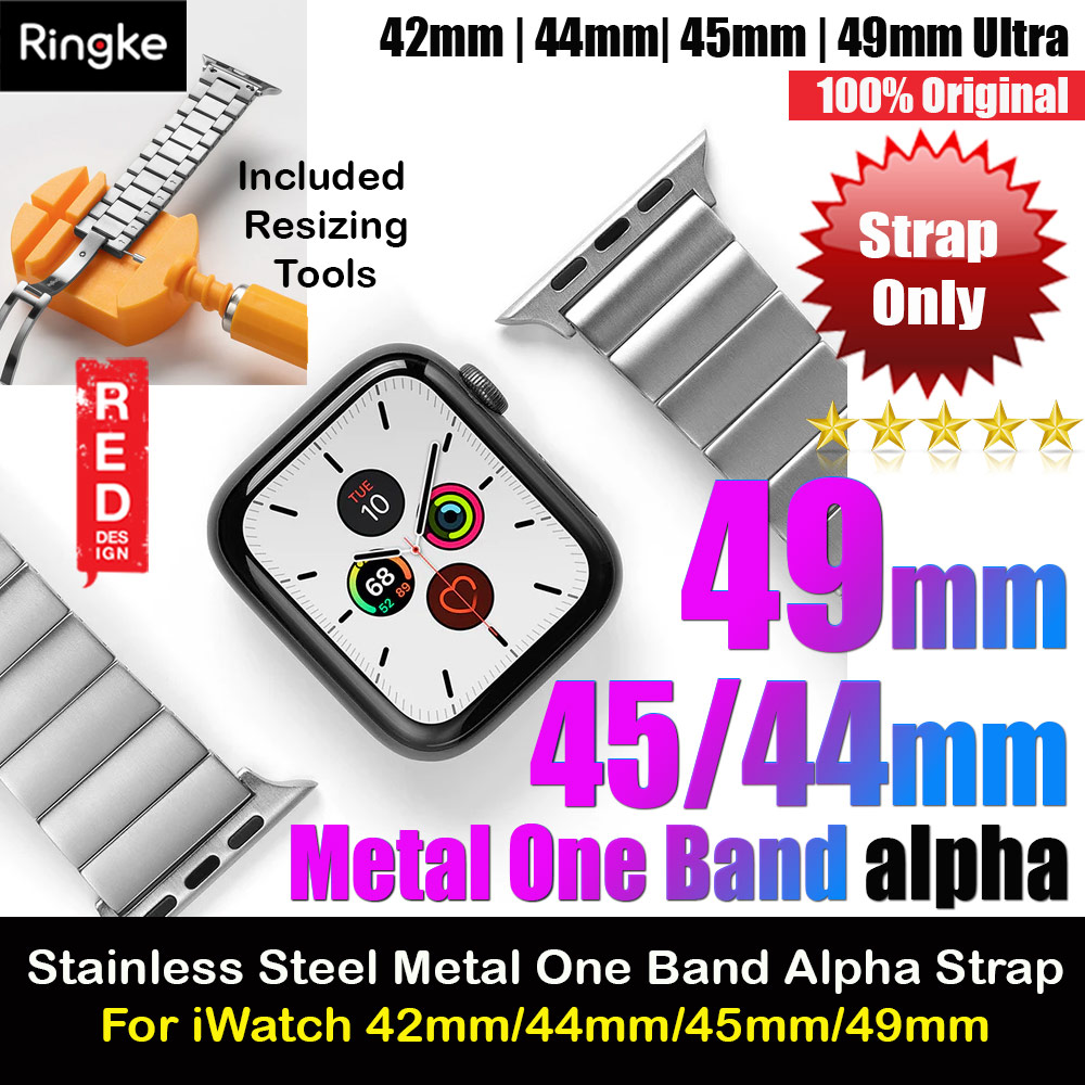 Picture of Ringke Stainless Steel Metal One Band Alpha Strap for Apple Watch Series 4 5 6 8 42mm 44mm 45mm 49mm Ultra (Silver) Apple Watch 49mm	Ultra- Apple Watch 49mm	Ultra Cases, Apple Watch 49mm	Ultra Covers, iPad Cases and a wide selection of Apple Watch 49mm	Ultra Accessories in Malaysia, Sabah, Sarawak and Singapore 