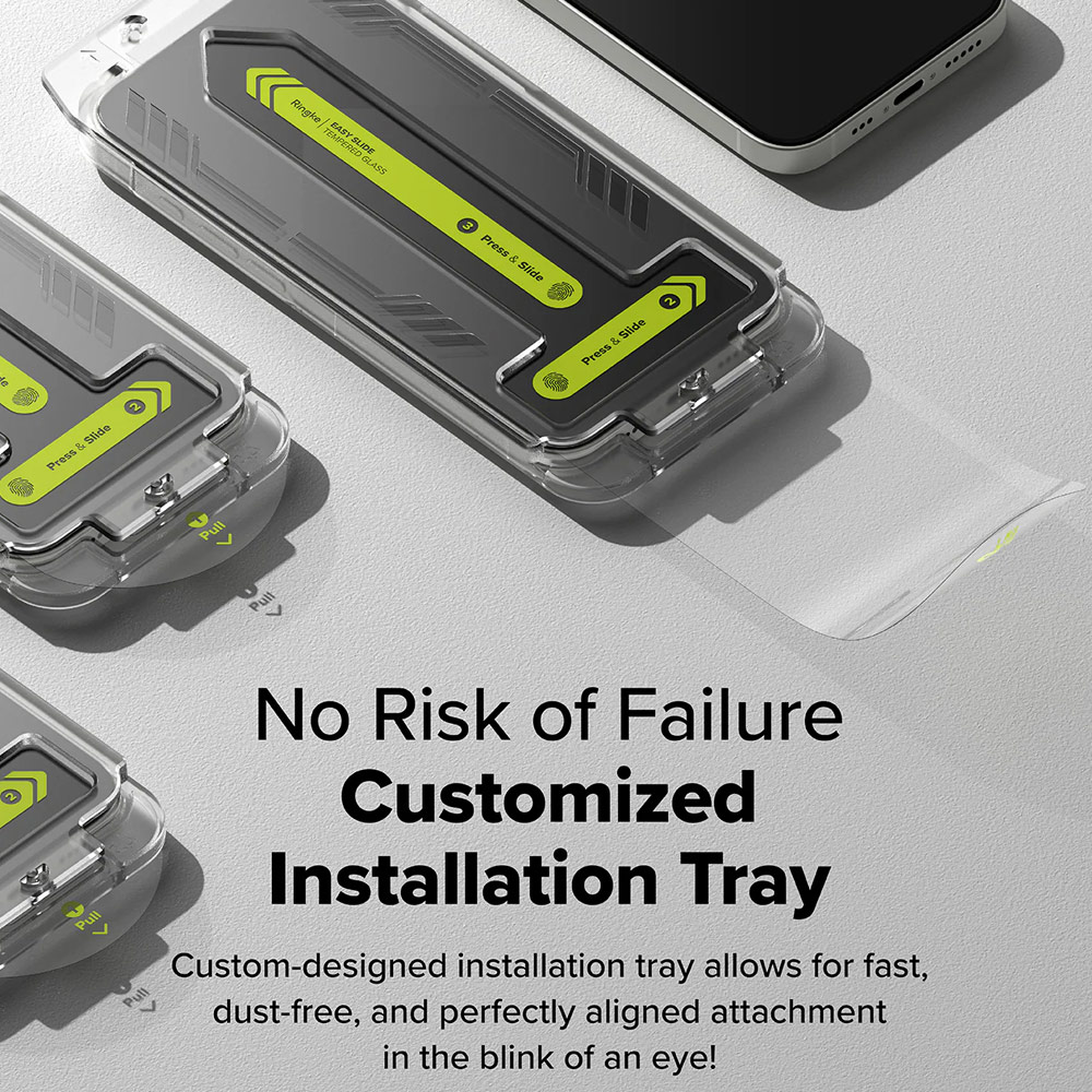 Picture of Apple iPhone 13 6.1 Screen Protector | Ringke Easy Slide Tempered Glass Screen Protector for iPhone 16e 14 13 13 Pro (Clear) 2pcs