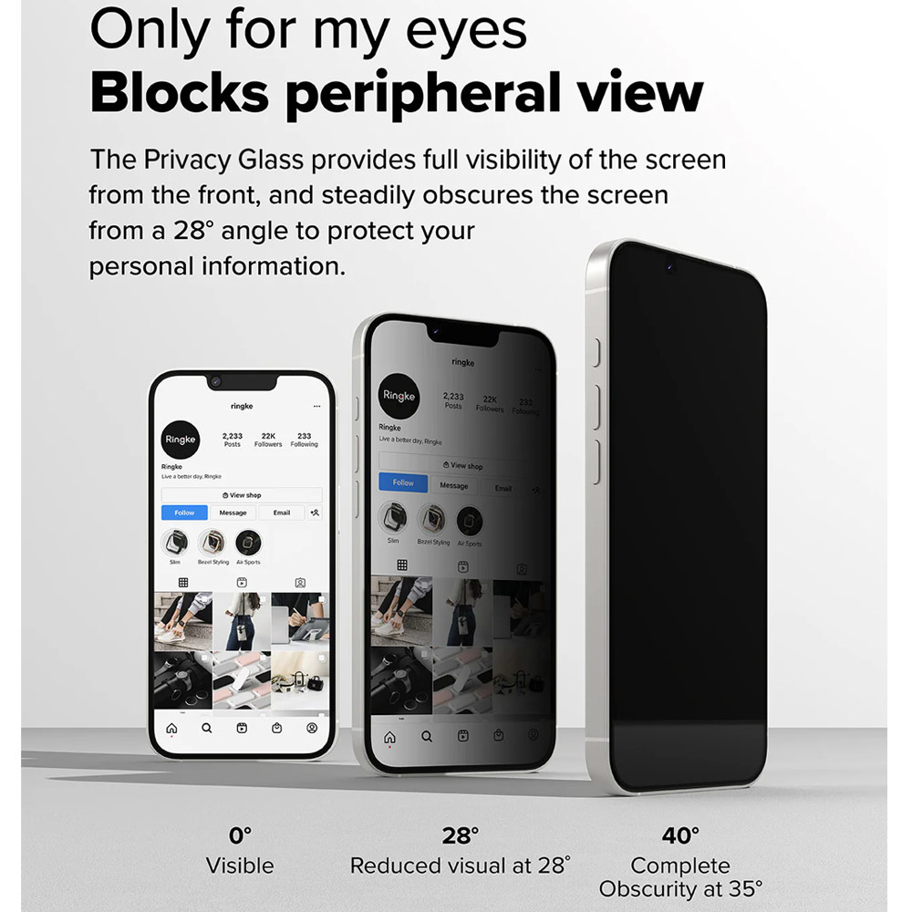 Picture of Apple iPhone 13 6.1 Screen Protector | Ringke Easy Slide Tempered Glass Screen Protector for iPhone 16e 14 13 13 Pro (Privacy Anti Peep) 2pcs
