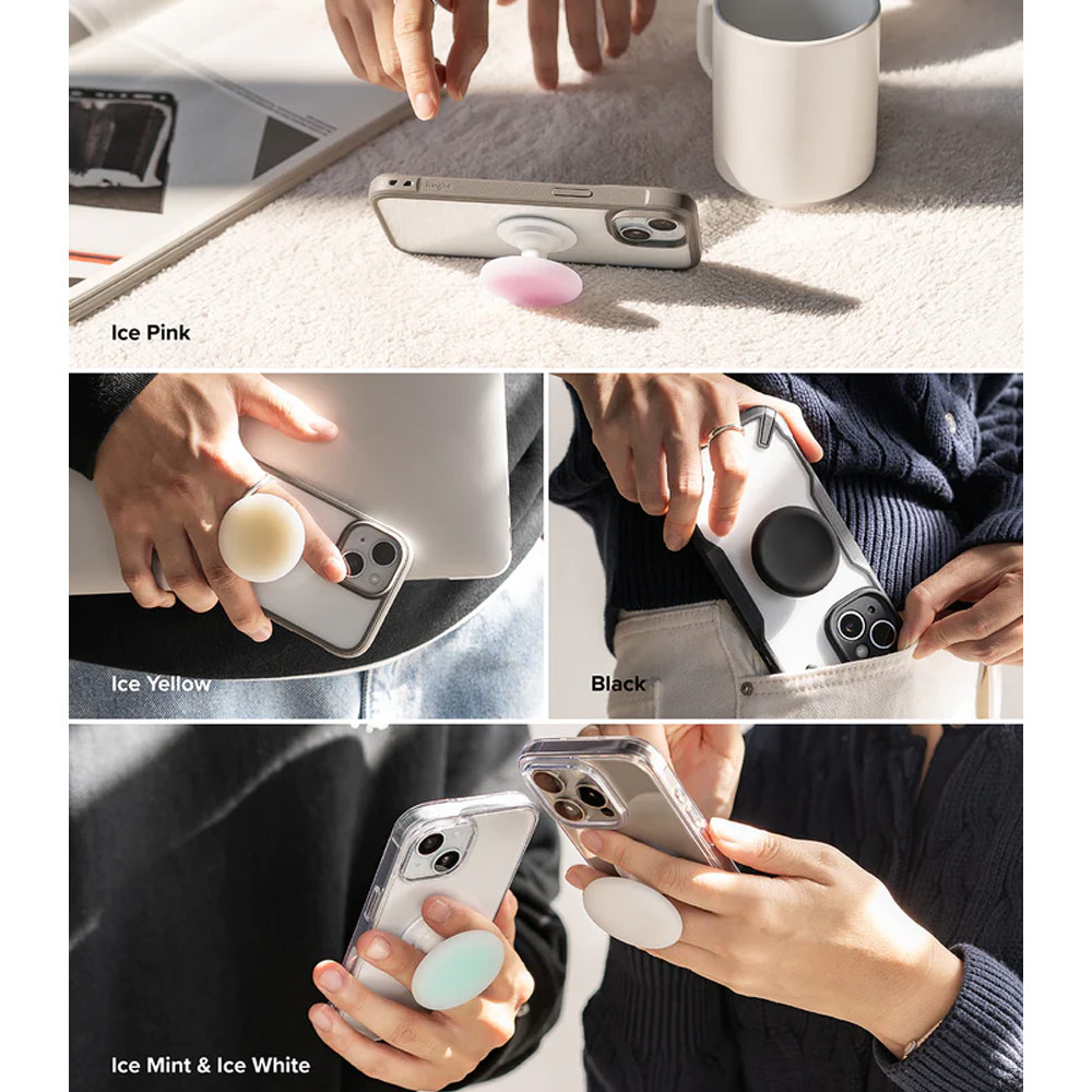 Picture of Ringke Tok 3M Adhesive Grip Stand Holder Popsocket similar Grip Holder (Black)