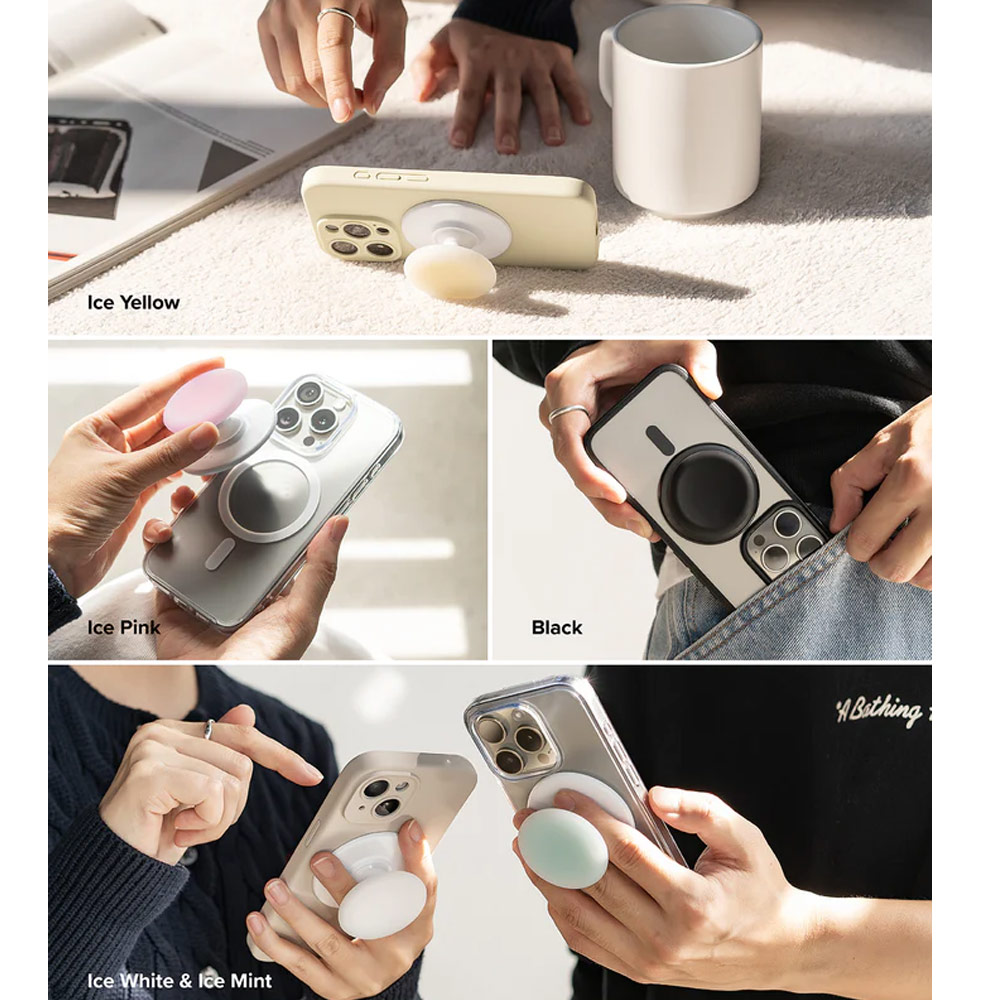 Picture of Ringke Tok Magnetic Grip Stand Holder Popsocket similar Grip Holder (Black)
