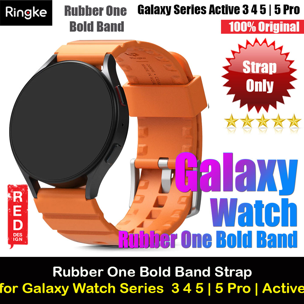 Picture of Ringke TPU Rubber One Band Bold Waterproof Sweat Proof Strap Watch Lug 20mm for Galaxy Watch Series 3 4 5 5 Pro Active 40mm 41mm 42mm 44mm 45mm 45mm (Orange) Samsung Galaxy Watch 4 40mm- Samsung Galaxy Watch 4 40mm Cases, Samsung Galaxy Watch 4 40mm Covers, iPad Cases and a wide selection of Samsung Galaxy Watch 4 40mm Accessories in Malaysia, Sabah, Sarawak and Singapore 