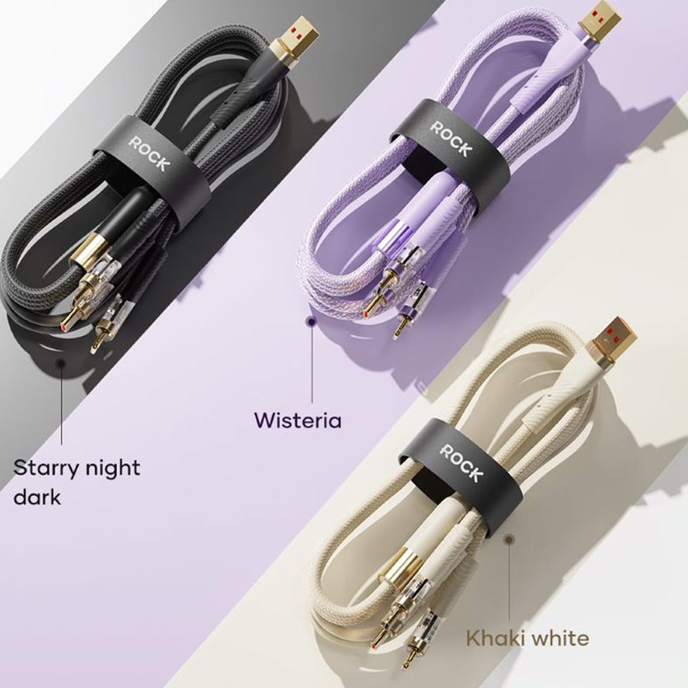 Picture of ROCK G20 3 in 1 USB Cable 100W Fast Charging Type C Micro PD Lightning Cable For iPhone  Xiaomi Samsung VOOC OPPO OnePlus Realme Fast Charge (Black)