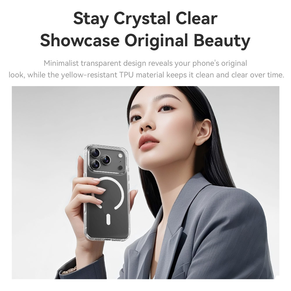 Picture of Apple iPhone 17 6.3 Case | Rock Crystal Shield Magnetic Drop Protection Case for iPhone 17 6.3 (Clear)