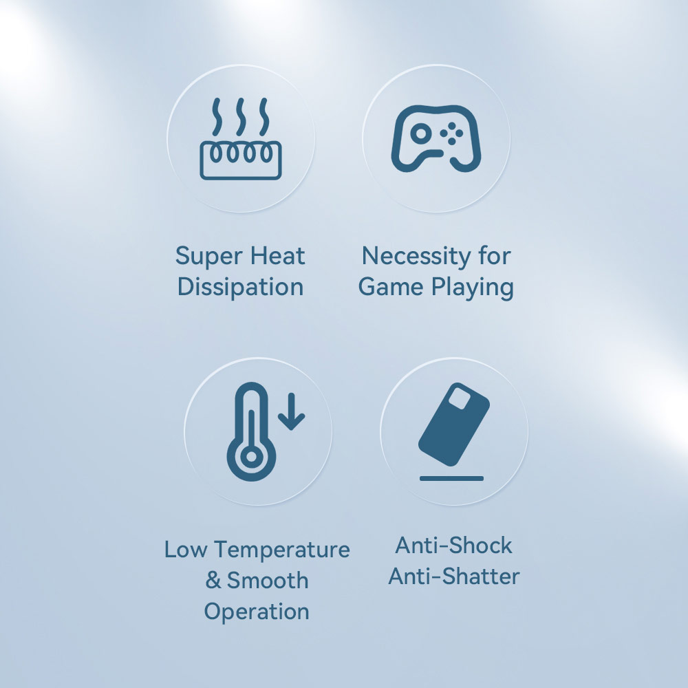 Picture of Apple iPhone 14 Pro 6.1 Case | Rock Graphene Super Heat Dissipation Drop Protection Case For Gaming Gamer for iPhone 14 Pro  6.1 (Black)