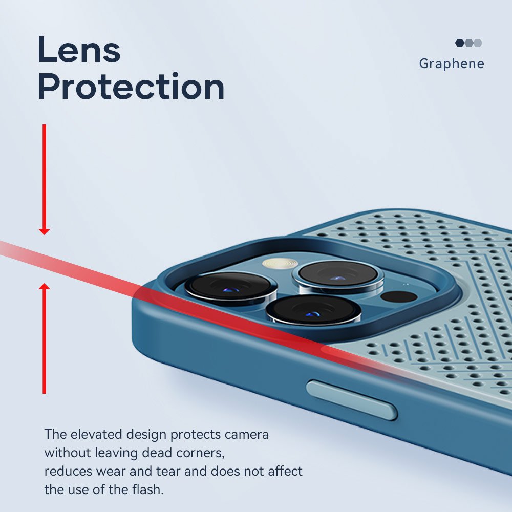 Picture of Apple iPhone 14 Pro 6.1 Case | Rock Graphene Super Heat Dissipation Drop Protection Case For Gaming Gamer for iPhone 14 Pro  6.1 (Black)