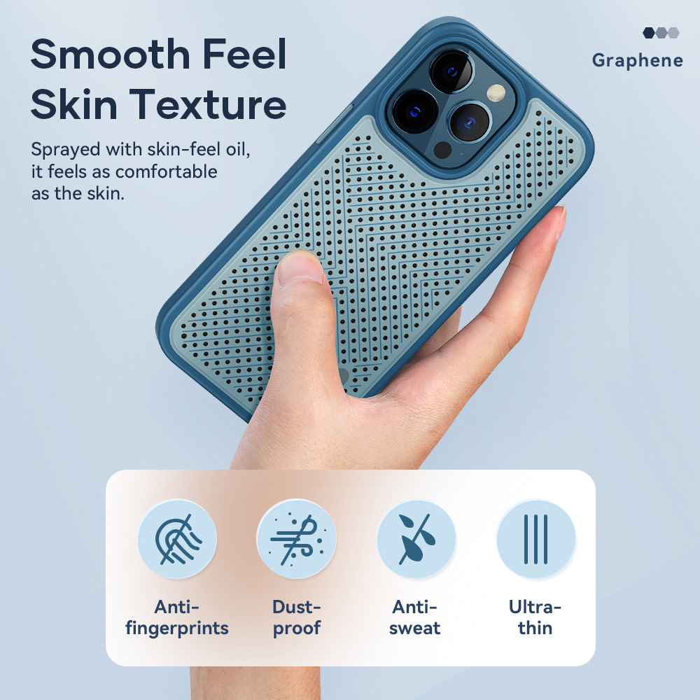 Picture of Apple iPhone 14 Pro 6.1 Case | Rock Graphene Super Heat Dissipation Drop Protection Case For Gaming Gamer for iPhone 14 Pro  6.1 (Black)