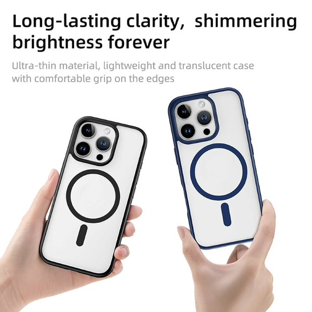 Picture of Apple iPhone 16 Pro Max 6.9 Case | Rock Guard Clear Transparent Magsafe Compatible Drop Protection Case for iPhone 16 Pro Max 6.9 (Clear Black)