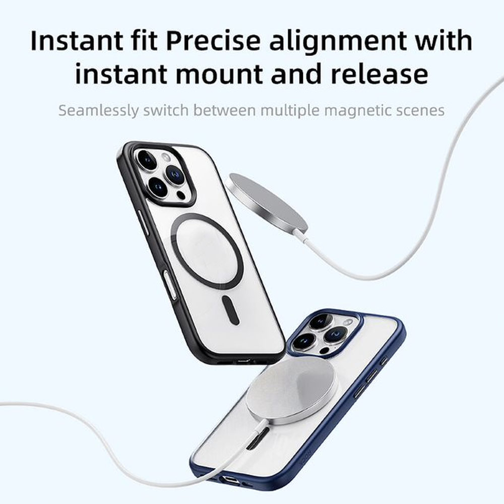 Picture of Apple iPhone 16 Pro Max 6.9 Case | Rock Guard Clear Transparent Magsafe Compatible Drop Protection Case for iPhone 16 Pro Max 6.9 (Clear Black)