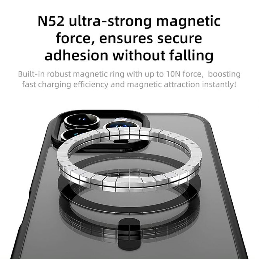 Picture of Apple iPhone 16 Pro Max 6.9 Case | Rock Guard Clear Transparent Magsafe Compatible Drop Protection Case for iPhone 16 Pro Max 6.9 (Clear Black)