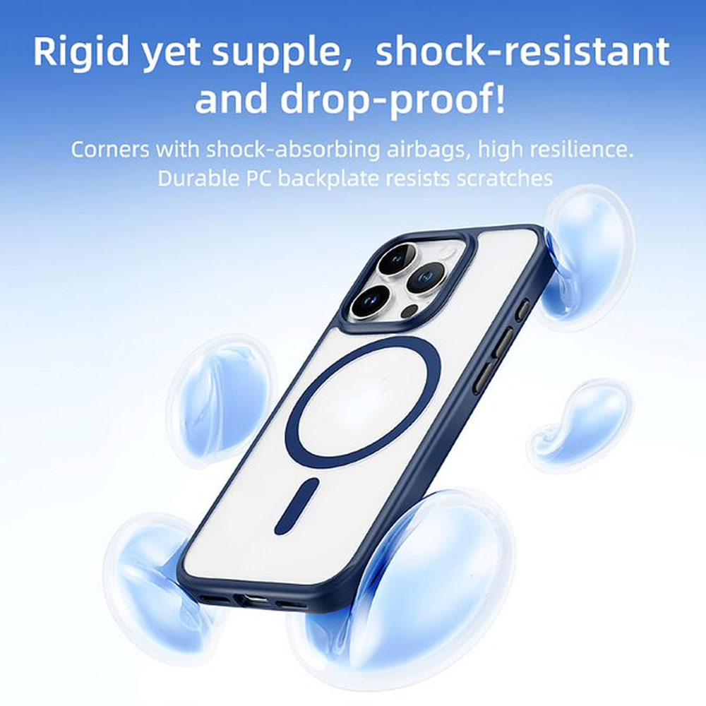 Picture of Apple iPhone 16 Pro Max 6.9 Case | Rock Guard Clear Transparent Magsafe Compatible Drop Protection Case for iPhone 16 Pro Max 6.9 (Clear Black)