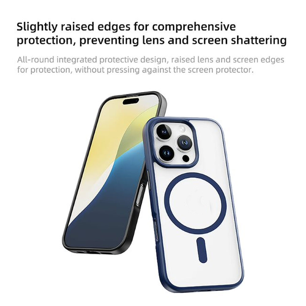 Picture of Apple iPhone 16 Pro Max 6.9 Case | Rock Guard Clear Transparent Magsafe Compatible Drop Protection Case for iPhone 16 Pro Max 6.9 (Clear Black)