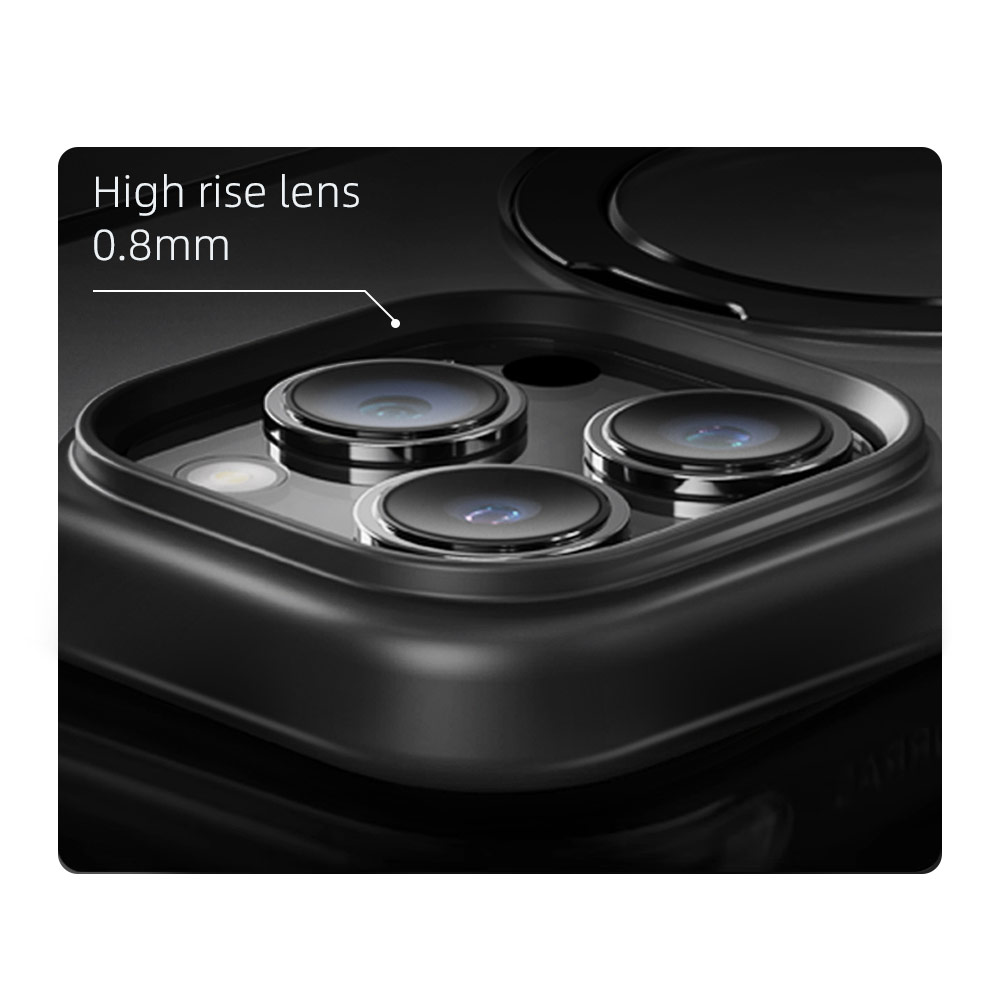 Picture of Apple iPhone 15 Pro Max 6.7 Case | Rock Guard Magnetic Foldable Ring Stand Drop Protection Case for iPhone 15 Pro Max 6.7 (Matte Titanium Blue)