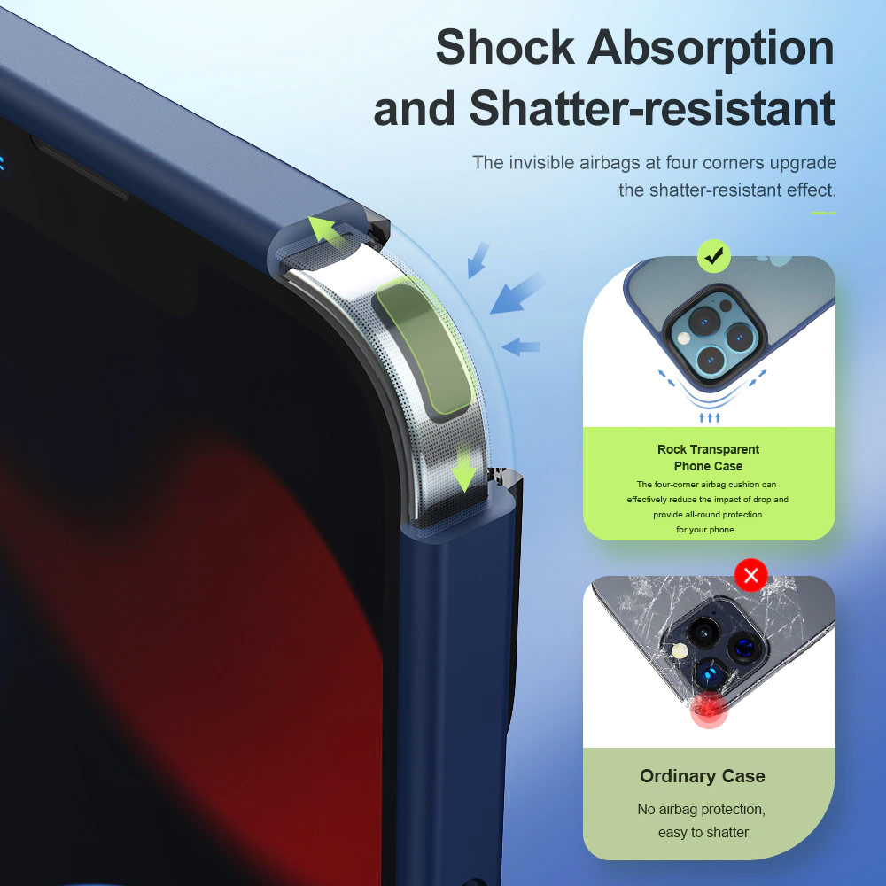Picture of Apple iPhone 13 Pro Max 6.7 Case | Rock Guard Pro Drop Protection Case for iPhone 13 Pro Max 6.7 (Clear Blue)