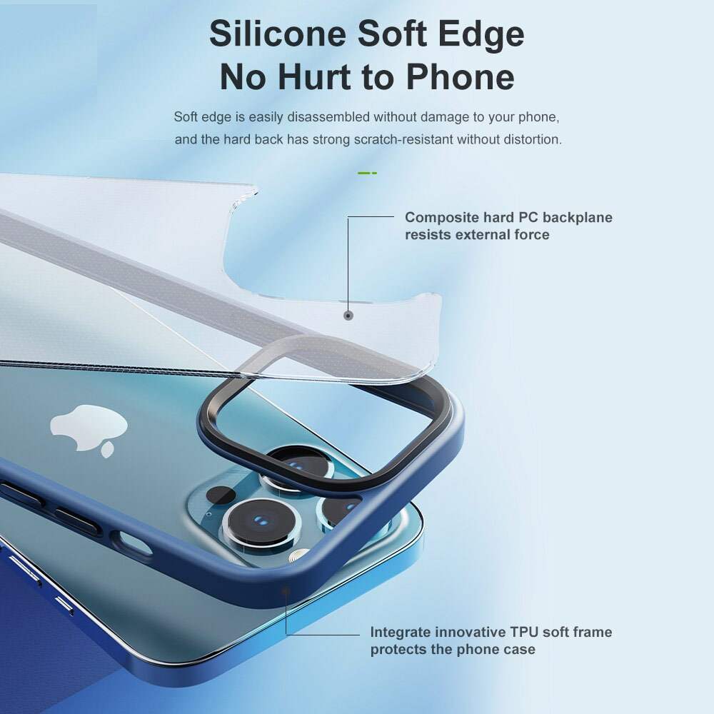 Picture of Apple iPhone 13 Pro Max 6.7 Case | Rock Guard Pro Drop Protection Case for iPhone 13 Pro Max 6.7 (Clear Blue)