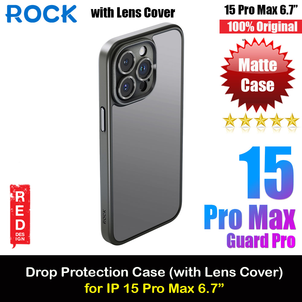Picture of Rock Guard Touch Lens Cover Ultra Thin Light Weight Drop Protection Case for iPhone 15 Pro Max 6.7 (Matte Grey) Apple iPhone 15 Pro Max 6.7- Apple iPhone 15 Pro Max 6.7 Cases, Apple iPhone 15 Pro Max 6.7 Covers, iPad Cases and a wide selection of Apple iPhone 15 Pro Max 6.7 Accessories in Malaysia, Sabah, Sarawak and Singapore 