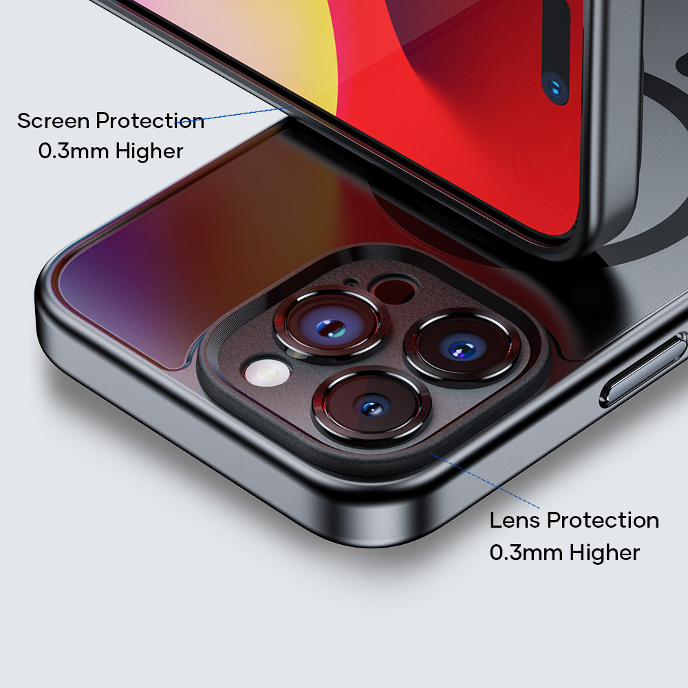 Picture of Apple iPhone 15 Pro 6.1 Case | Rock Guard Touch Lens Protection Anti Finger Print Drop Protection Magsafe Compatible Case for iPhone 15 Pro 6.1 (Matte Blue)