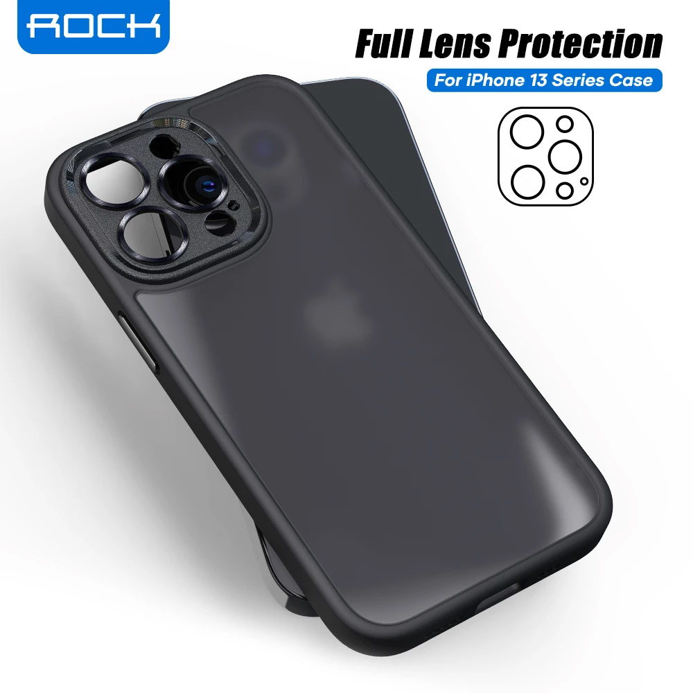 Picture of Apple iPhone 13 Pro 6.1 Case | Rock Guard Touch Lens Protection  Anti Finger Print Drop Protection Case for iPhone 13 Pro 6.1 (Matte Blue)