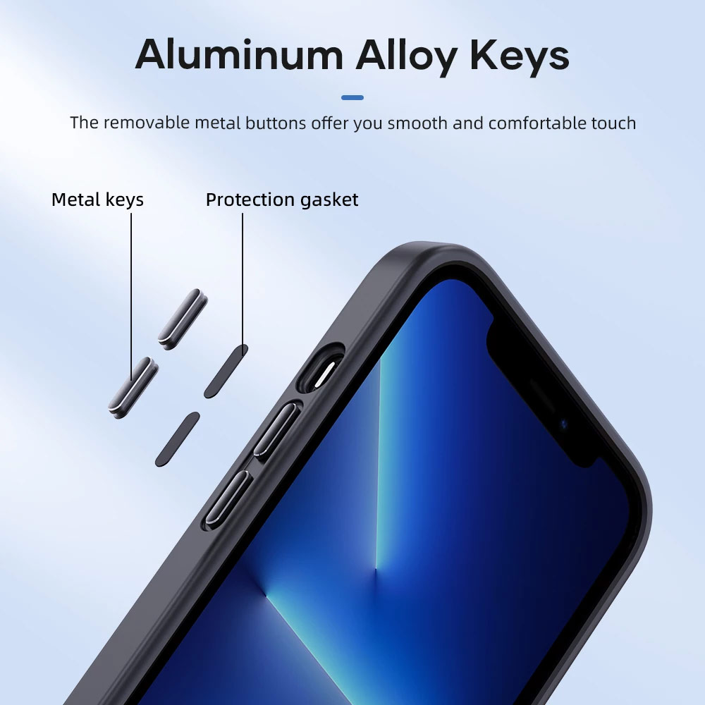 Picture of Apple iPhone 13 Pro 6.1 Case | Rock Guard Touch Lens Protection  Anti Finger Print Drop Protection Case for iPhone 13 Pro 6.1 (Matte Blue)