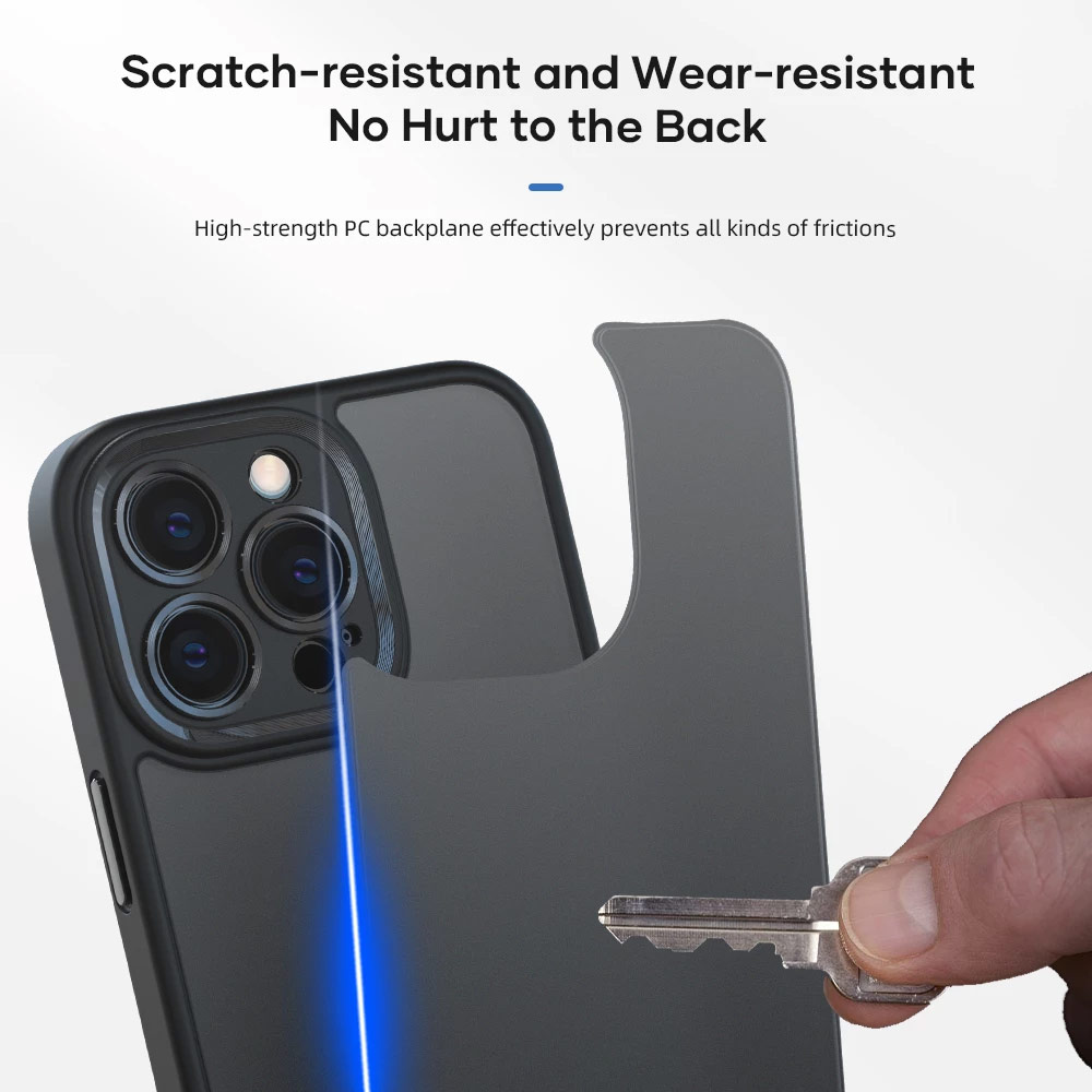 Picture of Apple iPhone 13 Pro 6.1 Case | Rock Guard Touch Lens Protection  Anti Finger Print Drop Protection Case for iPhone 13 Pro 6.1 (Matte Blue)