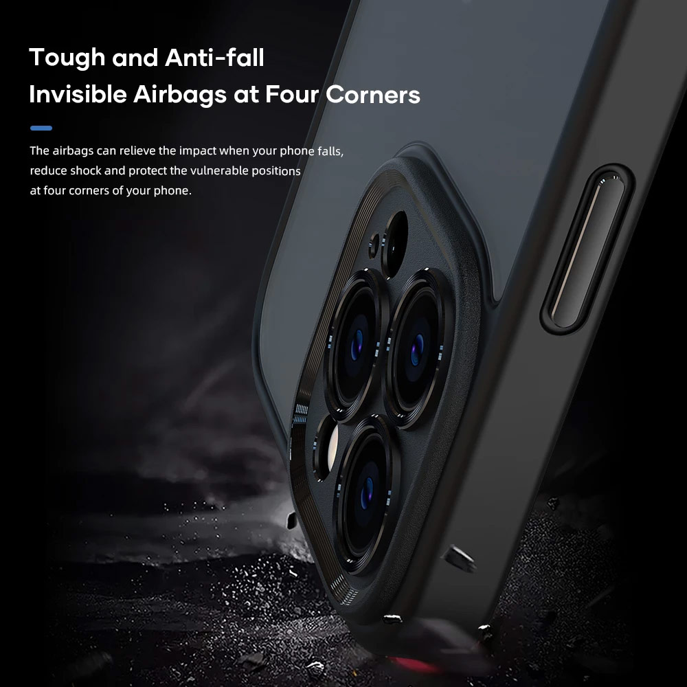 Picture of Apple iPhone 13 Pro 6.1 Case | Rock Guard Touch Lens Protection  Anti Finger Print Drop Protection Case for iPhone 13 Pro 6.1 (Matte Blue)