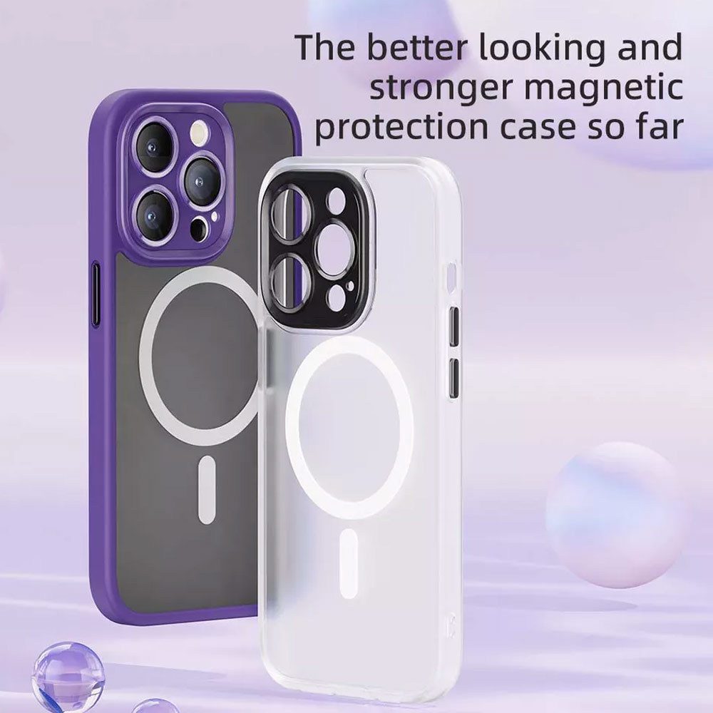 Picture of Apple iPhone 14 Pro Max 6.7 Case | Rock Guard Touch Lens Protection Anti Finger Print Drop Protection Magsafe Compatible Case for iPhone 14 Pro Max 6.7 (Matte Purple)