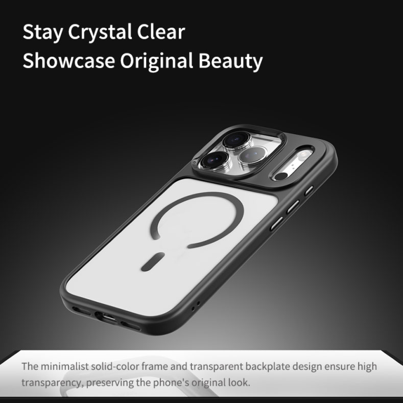 Picture of Apple iPhone 17 Pro Max 6.9 Case | Rock Guard Transparent Magnetic Anti Drop Protection Case for iPhone 17 Pro Max 6.9 (Grey)