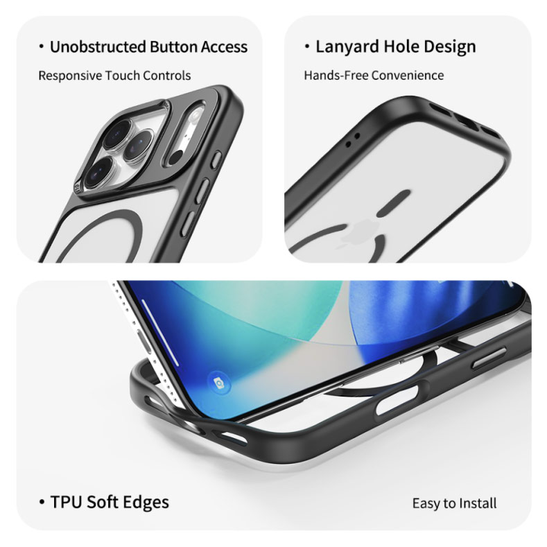 Picture of Apple iPhone 17 Pro Max 6.9 Case | Rock Guard Transparent Magnetic Anti Drop Protection Case for iPhone 17 Pro Max 6.9 (Grey)