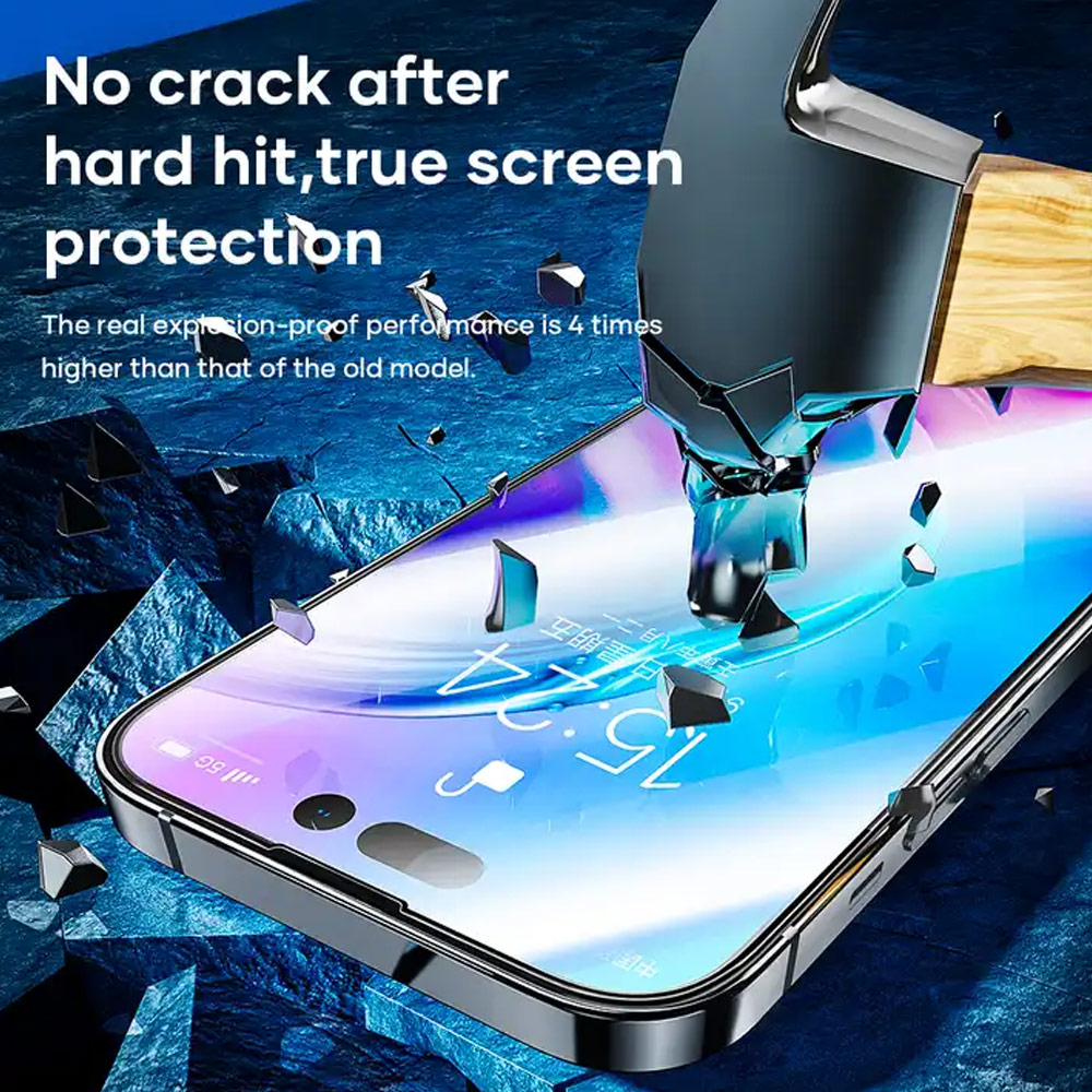 Picture of Apple iPhone 15 Pro Max 6.7  | Rock 4K HD Full Coverage Tempered Glass for iPhone 15 Pro Max 6.7 (HD Clear)