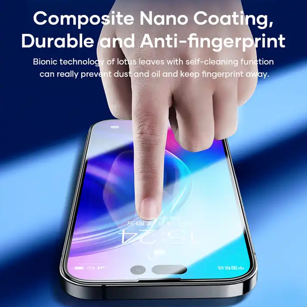 Picture of Apple iPhone 15 Pro Max 6.7  | Rock 4K HD Full Coverage Tempered Glass for iPhone 15 Pro Max 6.7 (HD Clear)