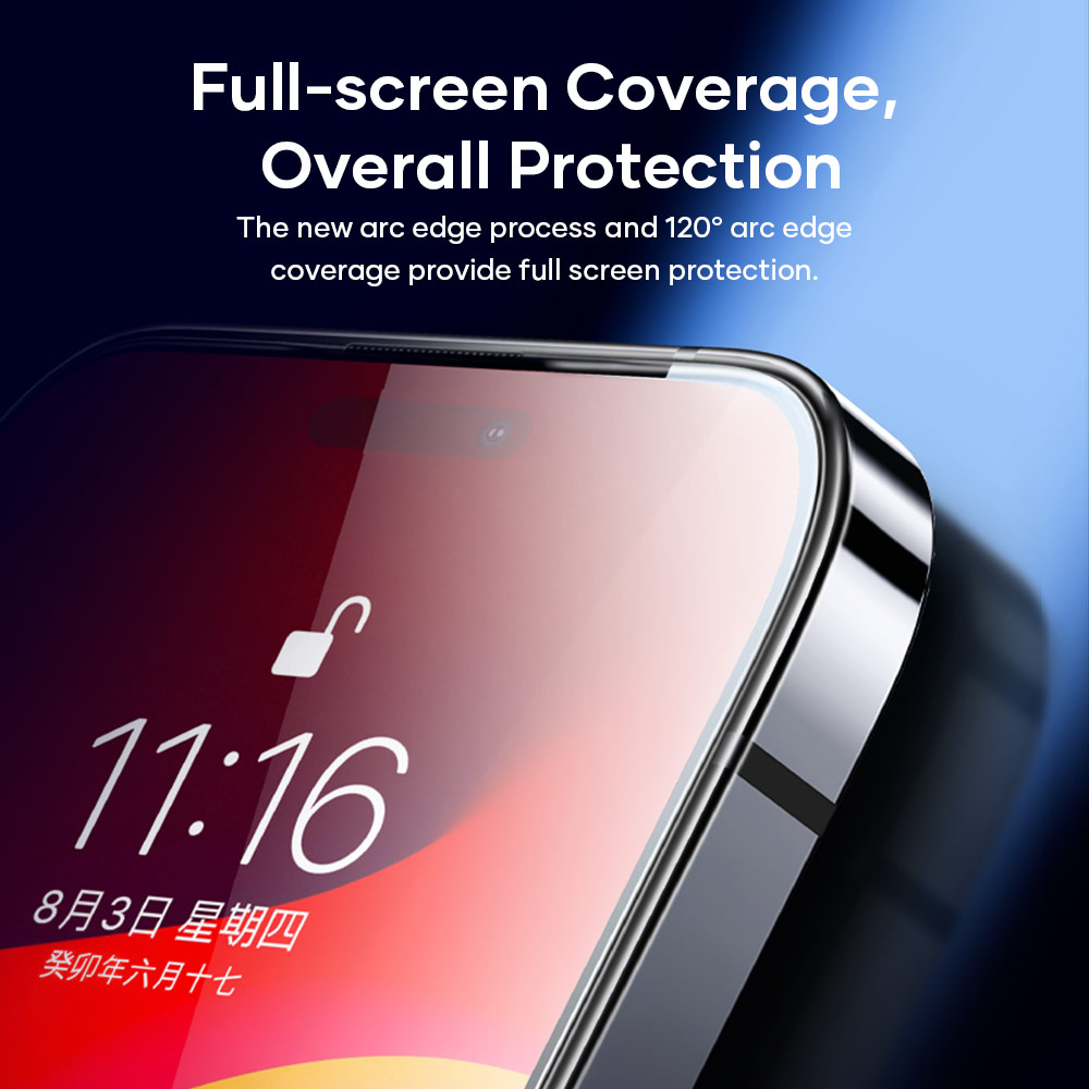 Picture of Apple iPhone 15 Pro Max 6.7  | Rock 4K HD Full Coverage Tempered Glass for iPhone 15 Pro Max 6.7 (HD Clear)