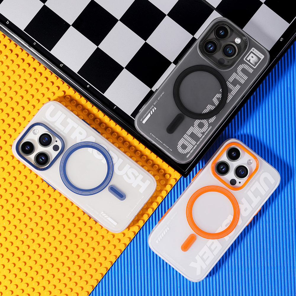 Picture of Apple iPhone 15 Pro Max 6.7 Case | Rock Inshare Artistic Young Stylish Color Magnetic Drop Protection Case for iPhone 15 Pro Max 6.7 (Orange)