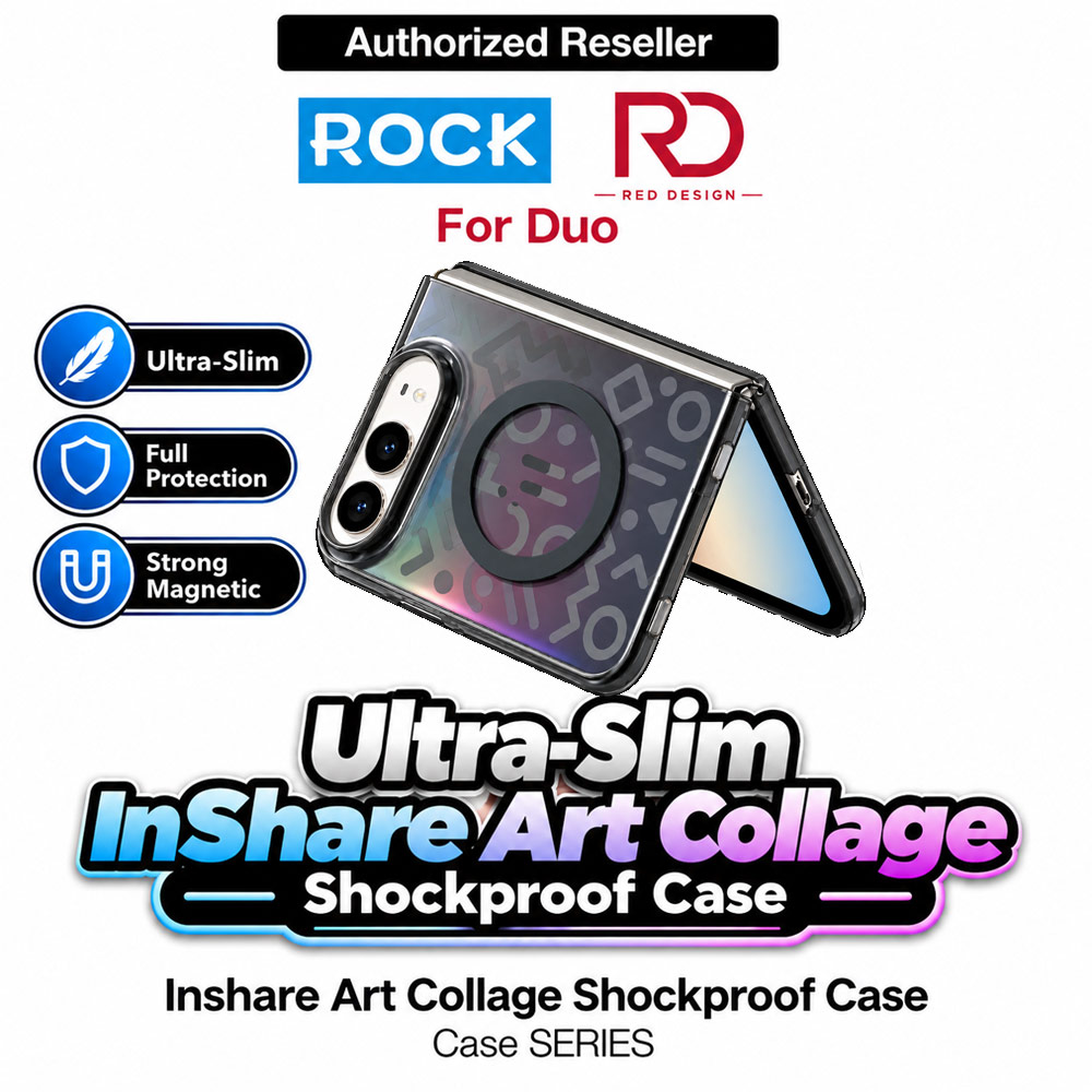 Picture of ROCK Inshare Art Collage Magnetic Case for iPhone Duo - Iridescent Black Apple iPhone Duo- Apple iPhone Duo Cases, Apple iPhone Duo Covers, iPad Cases and a wide selection of Apple iPhone Duo Accessories in Malaysia, Sabah, Sarawak and Singapore 