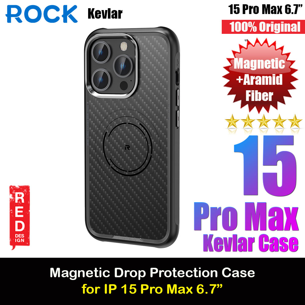 Picture of Rock Kevlar Series Drop Protection Magsafe Compatible Case for iPhone 15 Pro Max 6.7 (Aramid Fiber Black) Apple iPhone 15 Pro Max 6.7- Apple iPhone 15 Pro Max 6.7 Cases, Apple iPhone 15 Pro Max 6.7 Covers, iPad Cases and a wide selection of Apple iPhone 15 Pro Max 6.7 Accessories in Malaysia, Sabah, Sarawak and Singapore 