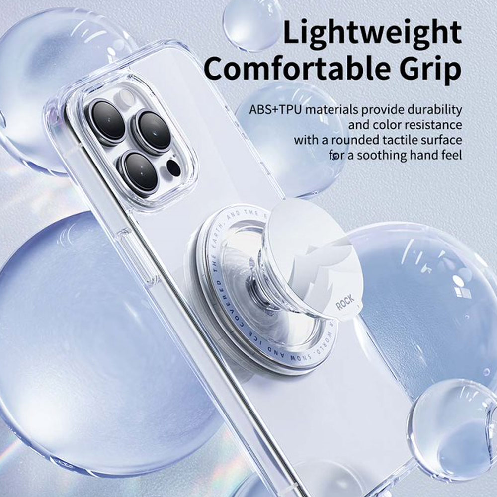 Picture of Rock Magnetic Airbag Bracket Foldable Grip Stand Phone Holder (Transparent Black)