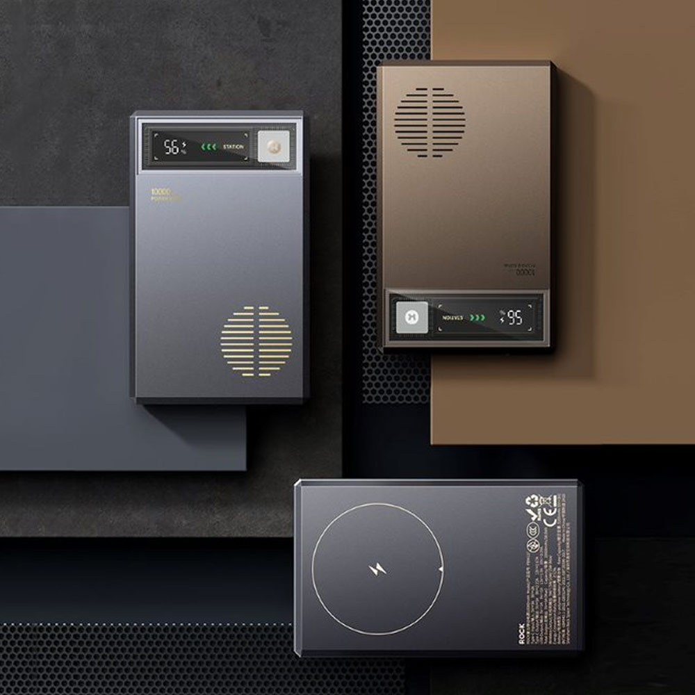 Picture of Rock CCC 3C Certified Power Bank Retro PD20W 15W Magnetic Wireless Charging Fast Charge 10000mAh Travel Portable Small Palm Size Compact Mini Slim Thin Power Bank powerbank (Grey)