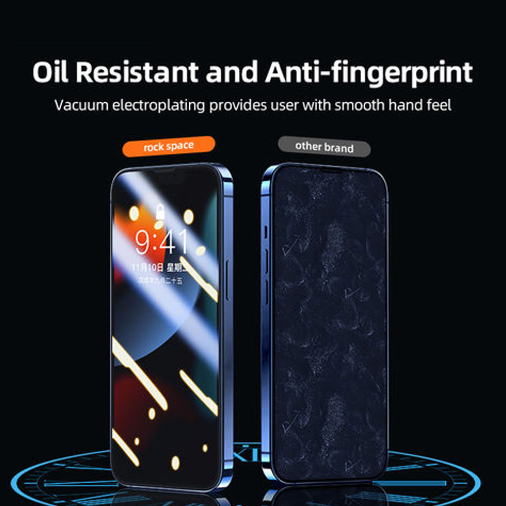 Picture of Apple iPhone 14 Pro 6.1  | Rock Space HD Full Coverage Tempered Glass with Dust Filter with Easy Installation Helper Tools for iPhone 14 Pro 6.1 (Crsytal Clear HD)